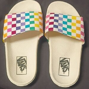 Vans Kids Multicolor Checkered Slide Sandals
